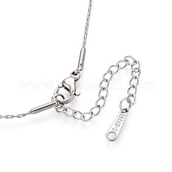 304 Stainless Steel Brass Cubic Zirconia Heart with Arrow Pendant 304 Stainless Steel Chain Necklaces&nbsp;NJEW-T018-07P