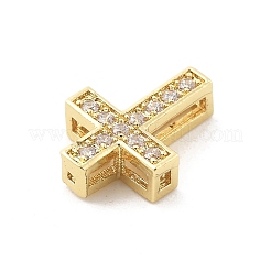Brass Micro Pave Clear Cubic Zirconia Pendants&nbsp;KK-L228-37G-01