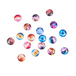 Starry Sky Pattern Printed Glass Cabochons&nbsp;GGLA-SC0001-02