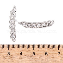 Brass Pave Clear Cubic Zirconia Connector Charms&nbsp;KK-S376-05P
