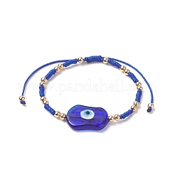 3Pcs 3 Color Evil Eye Lampwork & Glass Seed Braided Bead Bracelets Set for Women&nbsp;BJEW-JB09250
