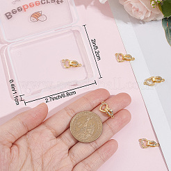 6 Sets Brass Micro Pave Clear Cubic Zirconia Fold Over Clasps&nbsp;KK-BBC0005-70