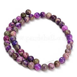 Dyed Natural White JadeImitation Charoite Smooth Round Beads Strands&nbsp;GG-CBA3334-A01-8mm-B