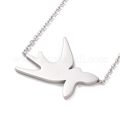 Colorful Enamel Swallow and Fish Pendant Necklace&nbsp;NJEW-G019-01P