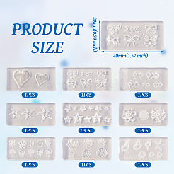 9Pcs 9 Style Nail Art Ear Stud Decoration Silicone Molds&nbsp;DIY-TA0006-15