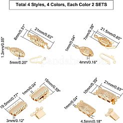 Unicraftable 32Set 4 Style 304 Stainless Steel Box Clasps&nbsp;STAS-UN0023-40