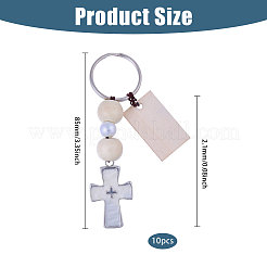 Wood & Alloy Enamel Pendants Baptism Keychin&nbsp;KEYC-CA00006