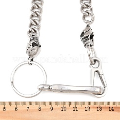 304 Stainless Steel Cuban Link Chain Skull Pants Chains with S-Hooks&nbsp;AJEW-D001-01B-ASP