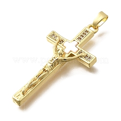 Brass Micro Pave Cubic Zirconia Pendants&nbsp;KK-P336-33G