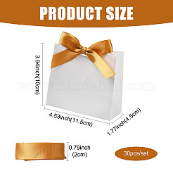 White Cardboard Paper Wedding Candy Boxes with Ribbon&nbsp;CON-FZC0002-002A