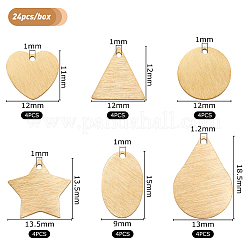 24Pcs 6 Style Ion Plating(IP) 304 Stainless Steel Pendants&nbsp;STAS-BC0003-25