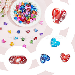 100Pcs Spray Painted Drawbench Acrylic Beads&nbsp;ACRP-PA0001-03