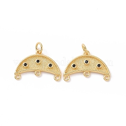 Rack Plating Brass Micro Pave Cubic Zirconia Chandelier Components Link&nbsp;ZIRC-C042-20G