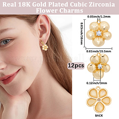 12Pcs Brass Micro Pave Cubic Zirconia Pendants&nbsp;KK-BBC0022-84
