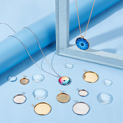 DIY Flat Round Pendant Making Kit&nbsp;DIY-UN0004-84
