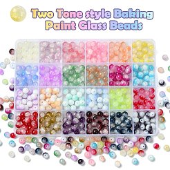 528Pcs 24 Style Mixed Style Glass Beads&nbsp;DGLA-YW0001-20