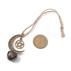 Alloy Moon with Star Pendant Decoration&nbsp;HJEW-JM02415-03