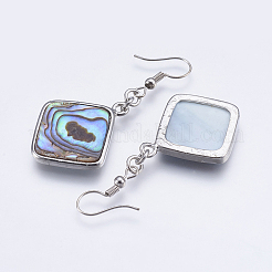 Abalone Shell/Paua Shell Dangle Earrings&nbsp;EJEW-F147-A12
