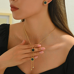 Stainless Steel Shell Heart Flower Fan Tassel Jewelry Set for Women&nbsp;XK7928-1