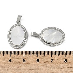 Brass Pave Natural Shell Pendants&nbsp;KK-Z078-15P