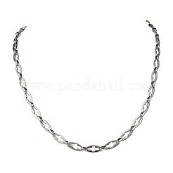 304 Stainless Steel Cross Link Chain Necklaces for Women Men&nbsp;NJEW-JN05431-02