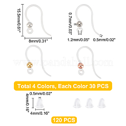 120Pcs 4 Color Eco-Friendly Plastic Earring Hooks&nbsp;STAS-DC0004-39
