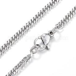 Non-Tarnish 304 Stainless Steel Curb Chain Necklaces&nbsp;NJEW-G283-03P