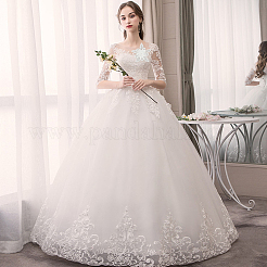 Flower Multi-Layer Polyester & Sequin Embroidery Appliques&nbsp;PATC-WH0010-35