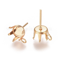 304 Stainless Steel Post Stud Earring Settings&nbsp;STAS-L238-026B-G