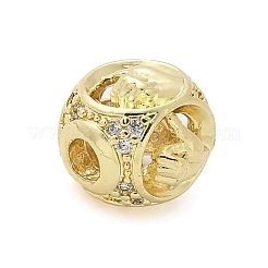 Brass Micro Pave Cubic Zirconia Beads&nbsp;KK-Z095-03G-05