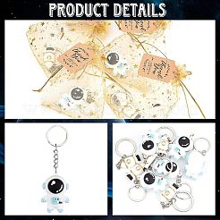 6Pcs Resin Rocket & 6Pcs PVC Plastic Astronaut Keychains&nbsp;DIY-OC0008-40
