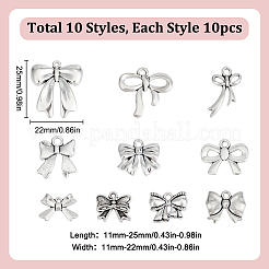 100Pcs 10 Style Tibetan Style Alloy Charms&nbsp;FIND-GO0003-93