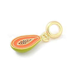 Brass Enamel Fruit European Dangle Charms&nbsp;KK-Z090-08G-09
