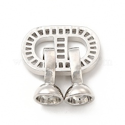 Rack Plating Brass Pave Clear Cubic Zirconia Fold Over Clasps&nbsp;KK-G458-04P