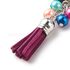 Acrylic & Faux Suede Tassel Pendant Keychain&nbsp;KEYC-JKC00340