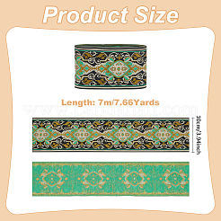 7M Ethnic Style Embroidery Flower Polyester Ribbon&nbsp;OCOR-WH0078-236