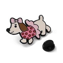 Dachshund with Bowknot Enamel Pins&nbsp;JEWB-Z048-08EB-03