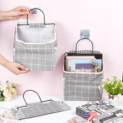 Tartan Pattern Polycotton Bedside Caddy for Student Dorm&nbsp;AJEW-WH0348-12