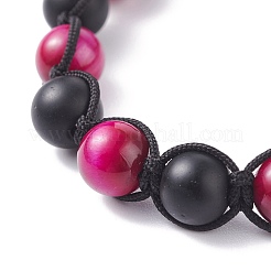 Round Stone Braided Bead Bracelets Set&nbsp;BJEW-JB07260-04