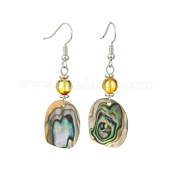 Natural Paua Shell Dangle Earrings&nbsp;EJEW-JE07429-02