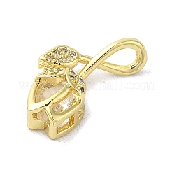 Rack Plating Brass Micro Pave Cubic Zirconia Pendants&nbsp;KK-C052-03G