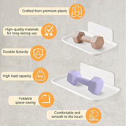 4 Bags 2 Styles Plastic Bathroom Foldable Wall-Mounted Shelves&nbsp;ODIS-DL0001-07