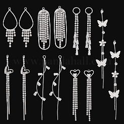 14Pcs 7 Styles Alloy Micro Pave Clear Cubic Zirconia Big Pendants&nbsp;FIND-TA0008-61