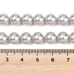 Frosted Glass Pearl Beads Strands&nbsp;GLAA-A044-08A-09