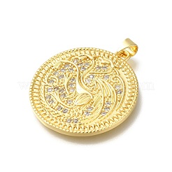 Rack Plating Brass with Cubic Zirconia Pendants&nbsp;KK-Z086-60G