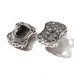Natural Snowflake Obsidian Multi-Strand Links&nbsp;KK-M304-05P-14