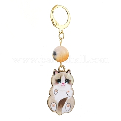 Cat Shapes Alloy Enamel Pendants Decorations&nbsp;HJEW-JM01766