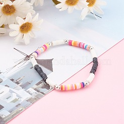 Handmade Polymer Clay Heishi Beaded Stretch Bracelets&nbsp;BJEW-JB06146-05