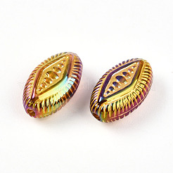 UV Plating Iridescent Opaque Acrylic Beads&nbsp;OACR-T028-33