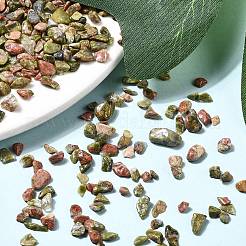 Natural Unakite Chip Beads&nbsp;G-O103-14
